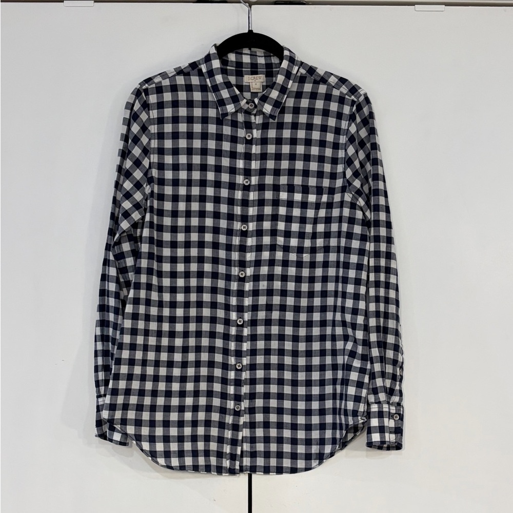 J. Crew Black and White Checkered Button Down Shirt